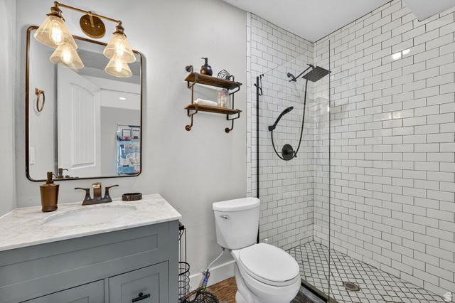 14714 South Bright Wood Road Herriman, UT 84096 - Photo 37 of 41 Bathroom with a walk-in shower and vanity