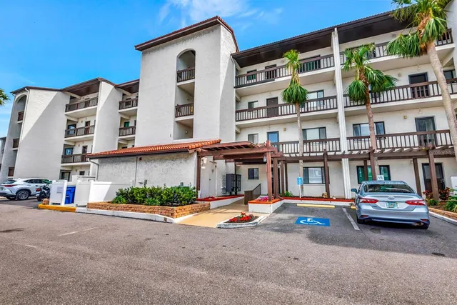 a car parked in front of a building