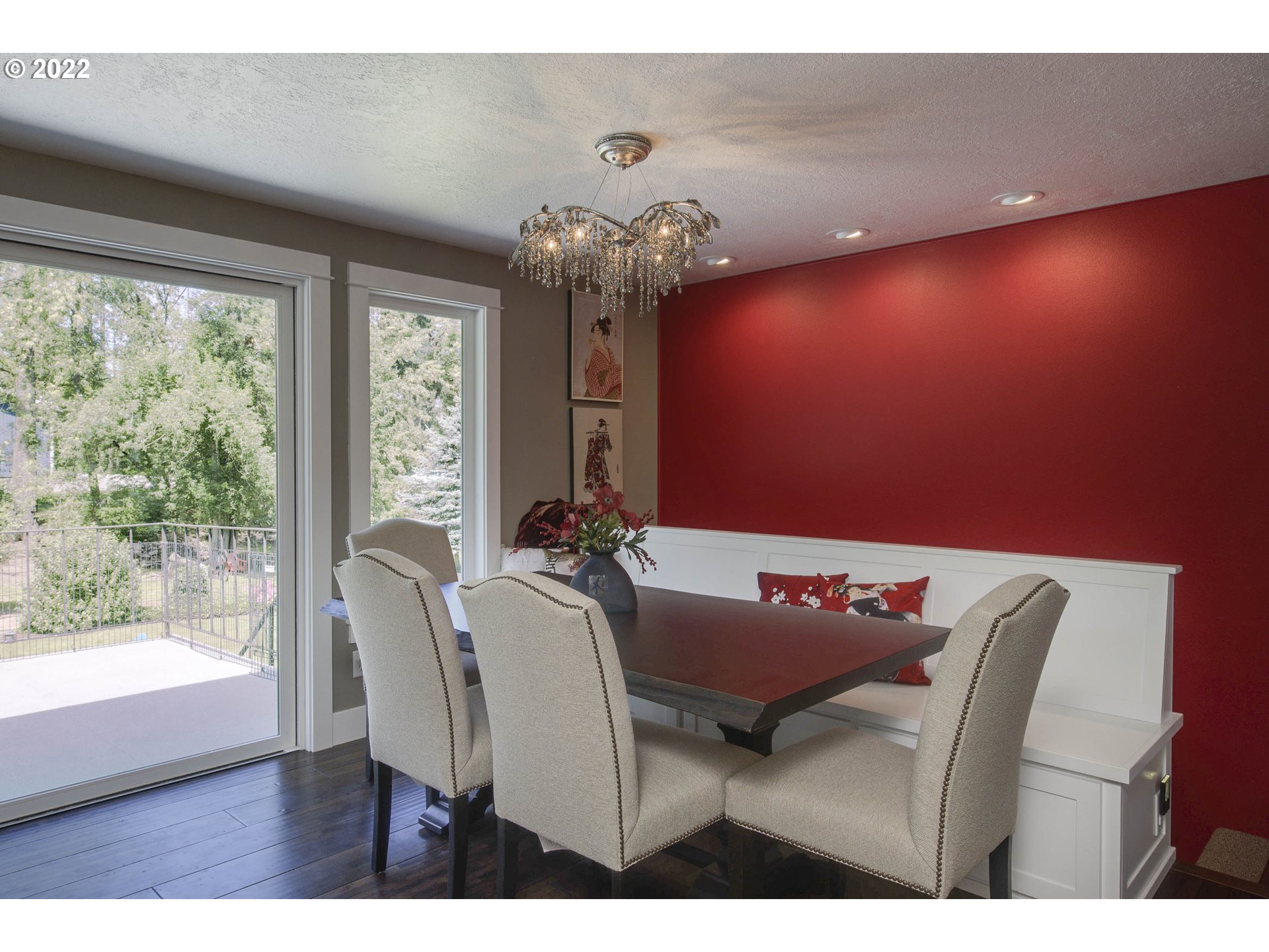 10419 Crosby Road Northeast Woodburn, OR 97071 - Photo 8 of 32 a view of a dining room with furniture wooden floor and chandelier