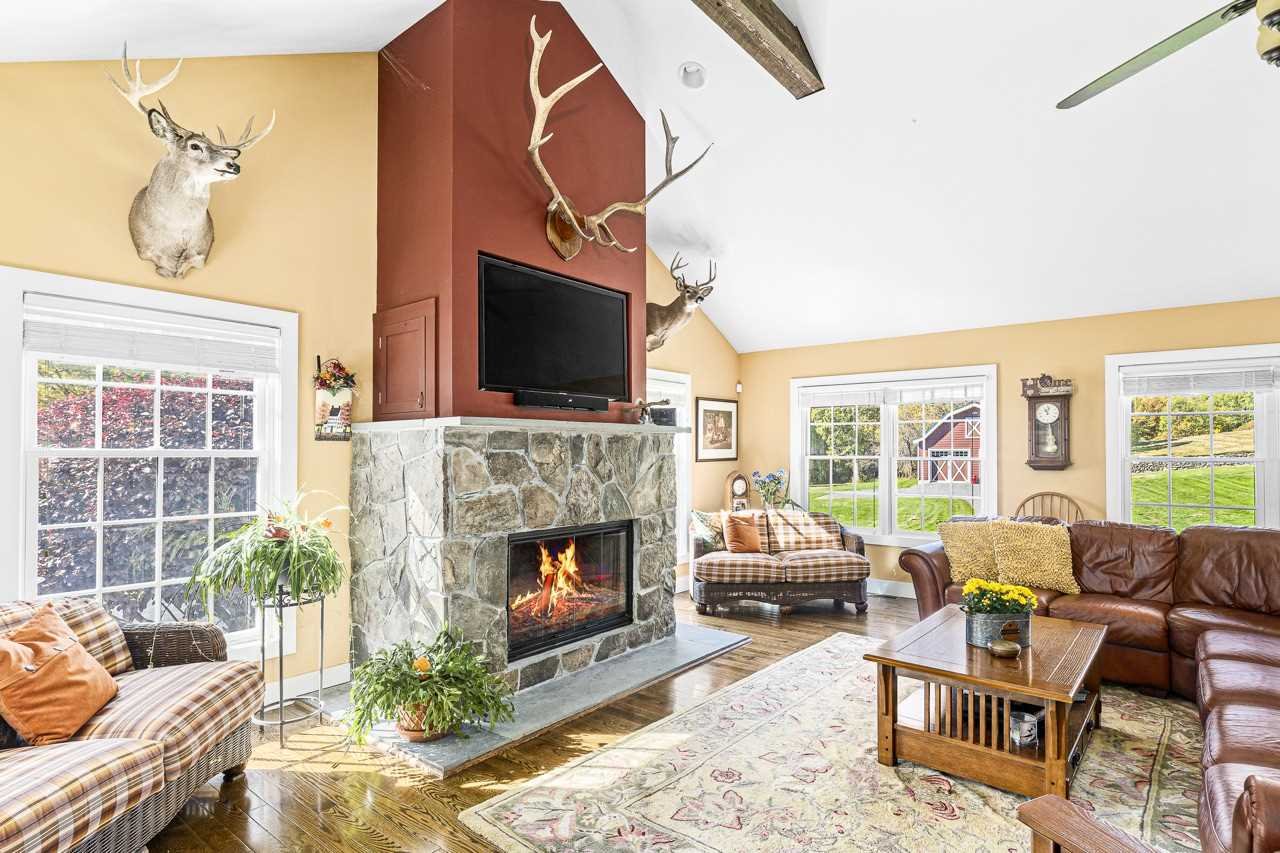 368 Skiba Road Gallatin, NY 12523 - Photo 8 of 40 a living room with furniture a flat screen tv and a fireplace