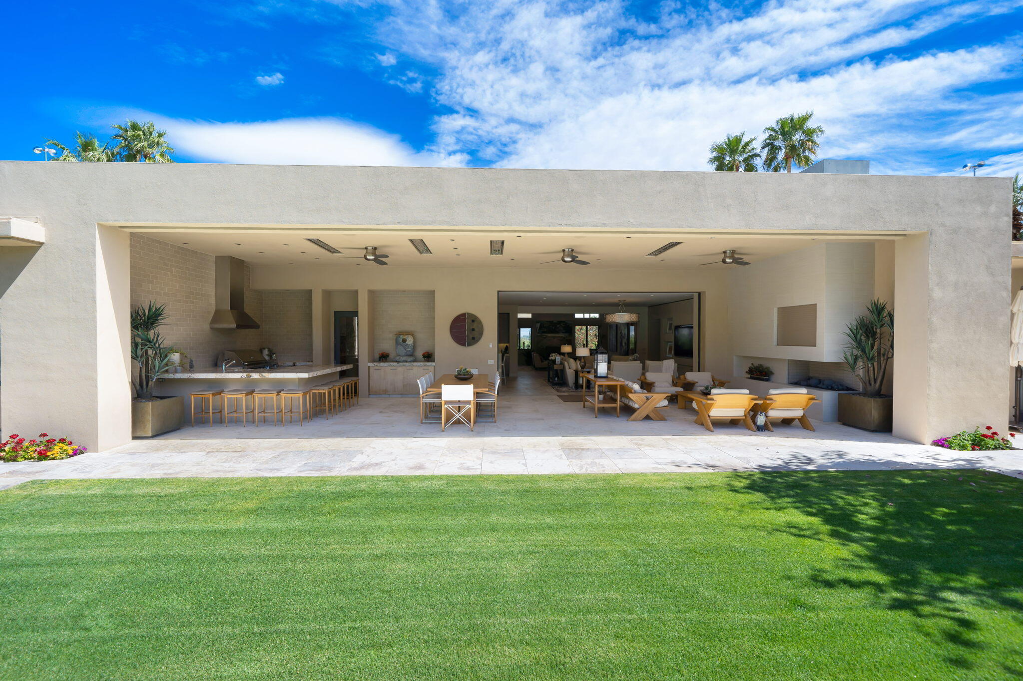 70345 Placerville Road Rancho Mirage, CA 92270 - Photo 102 of 116 a view of a backyard with patio and outdoor seating