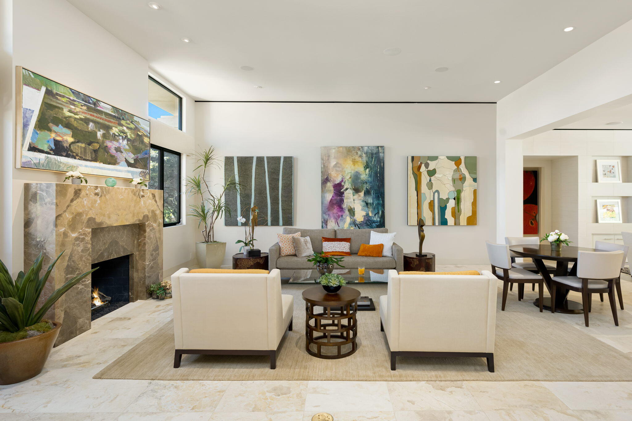 70345 Placerville Road Rancho Mirage, CA 92270 - Photo 21 of 116 a living room with fireplace furniture and a large window