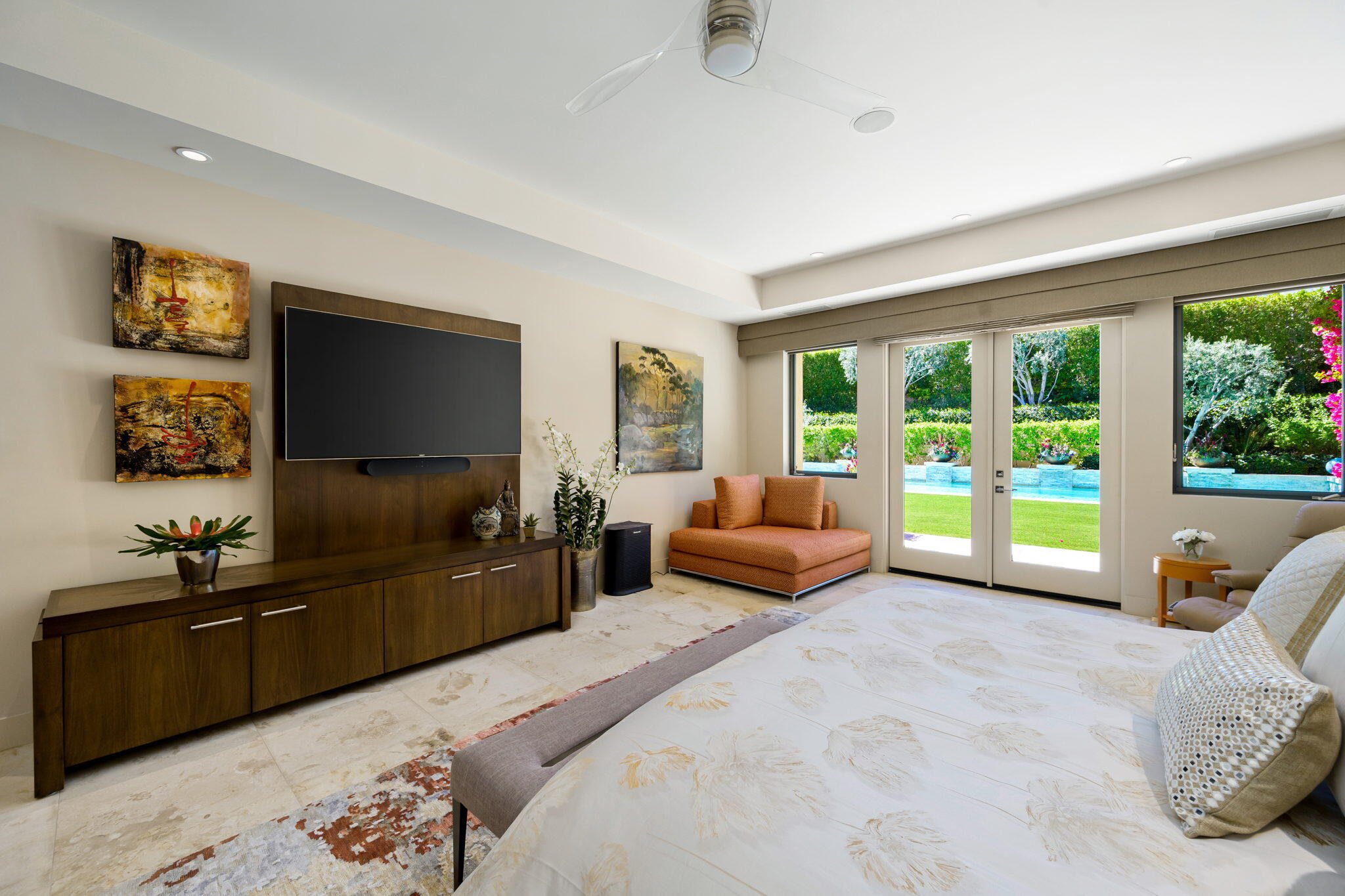 70345 Placerville Road Rancho Mirage, CA 92270 - Photo 50 of 116 a bedroom with furniture and a flat screen tv