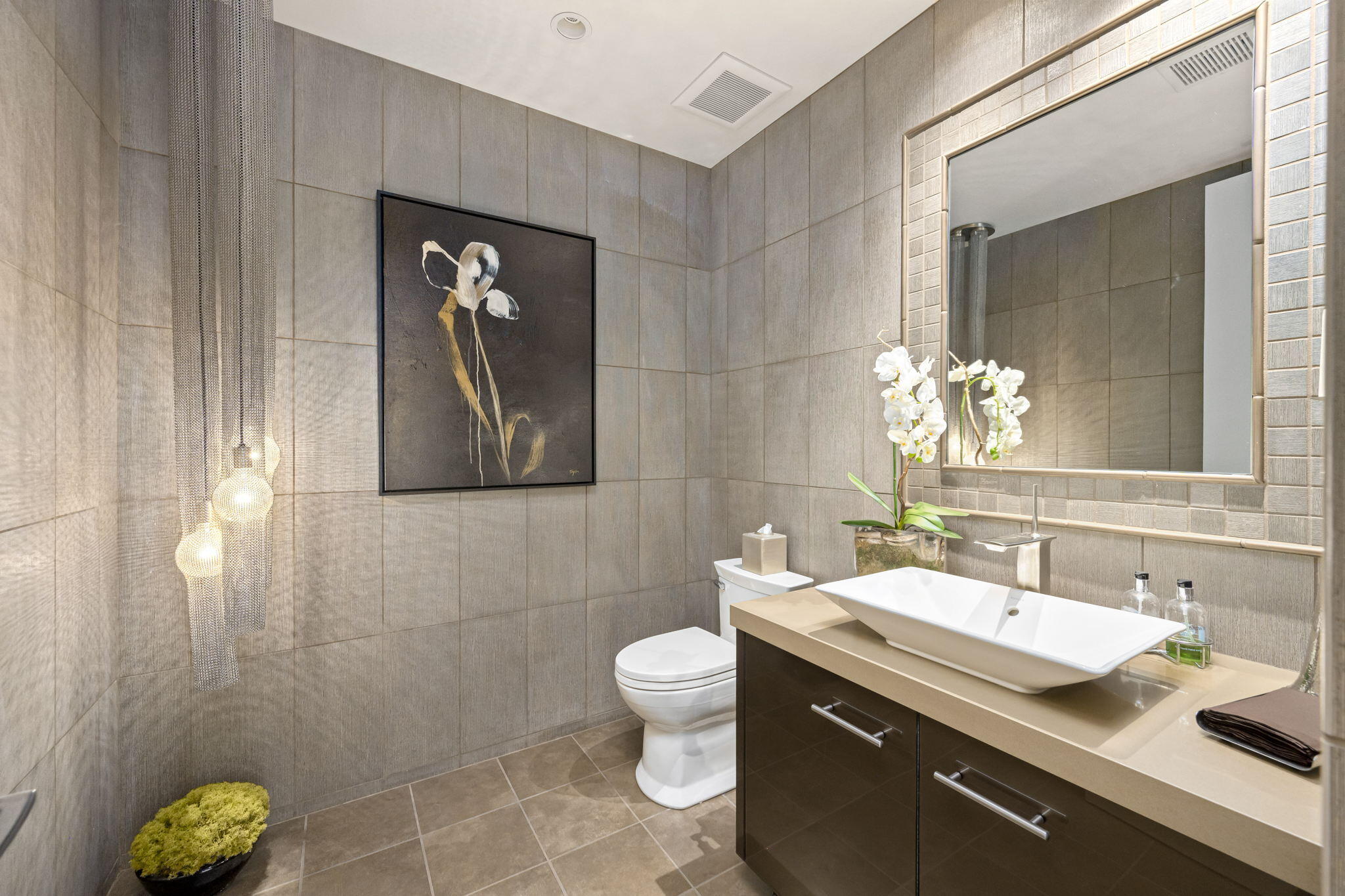 70345 Placerville Road Rancho Mirage, CA 92270 - Photo 60 of 116 a bathroom with a granite countertop sink a toilet and a mirror