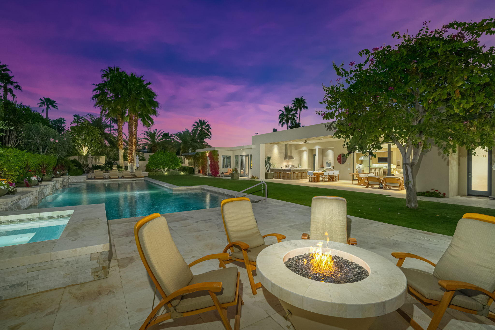 70345 Placerville Road Rancho Mirage, CA 92270 - Photo 83 of 116 a view of a house with a swimming pool and a patio