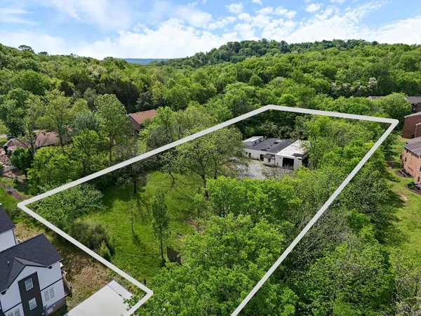 a view of a balcony with a forest