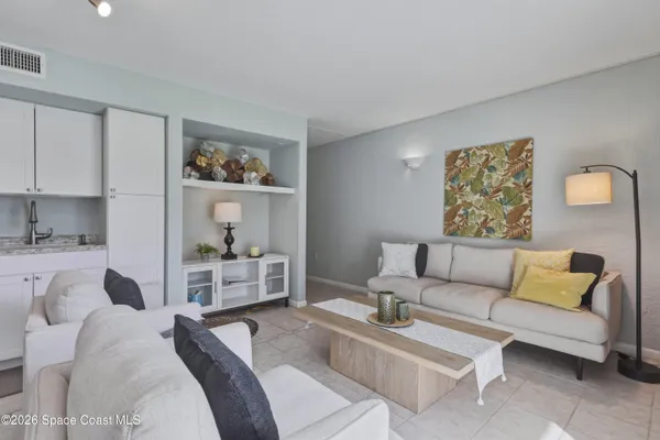 a view of a bench in a park