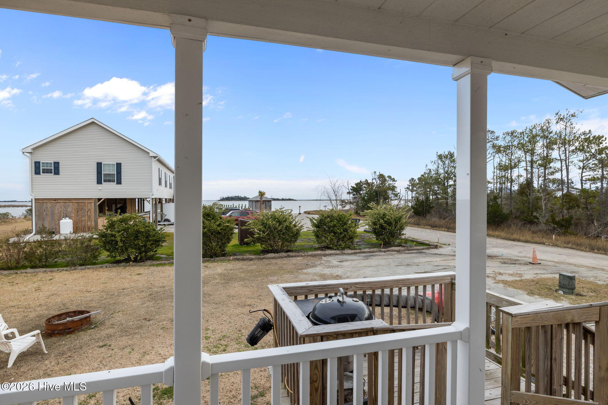 191 Old Carteret Road Smyrna, NC 28579 - Photo 34 of 39 Covered porch with water views of the sound in Carteret County NC