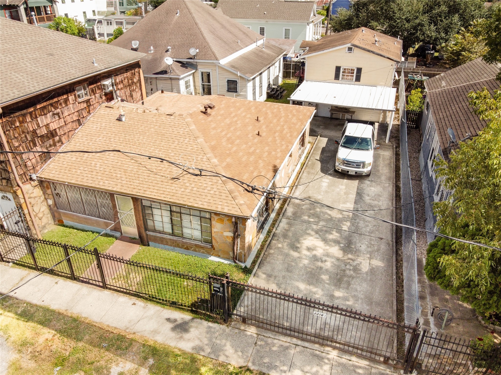 2218 Chapman Street Houston, TX 77009 - Photo 12 of 27 an aerial view of a house with a yard