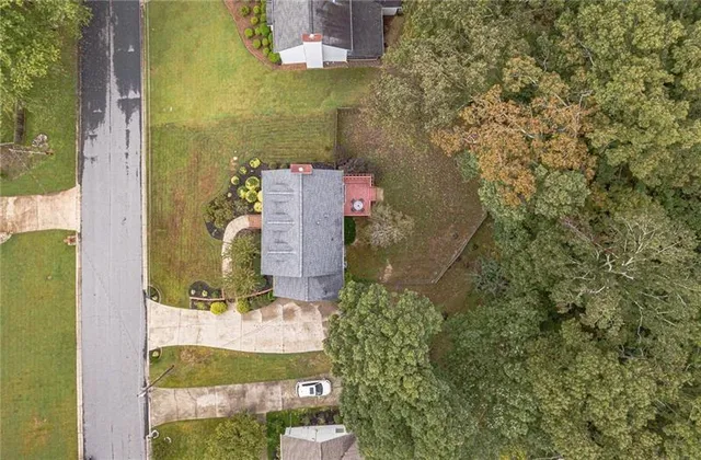 aerial view of a house