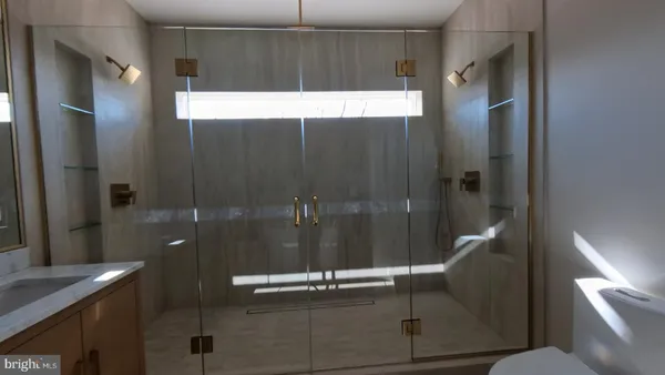a bathroom with a shower