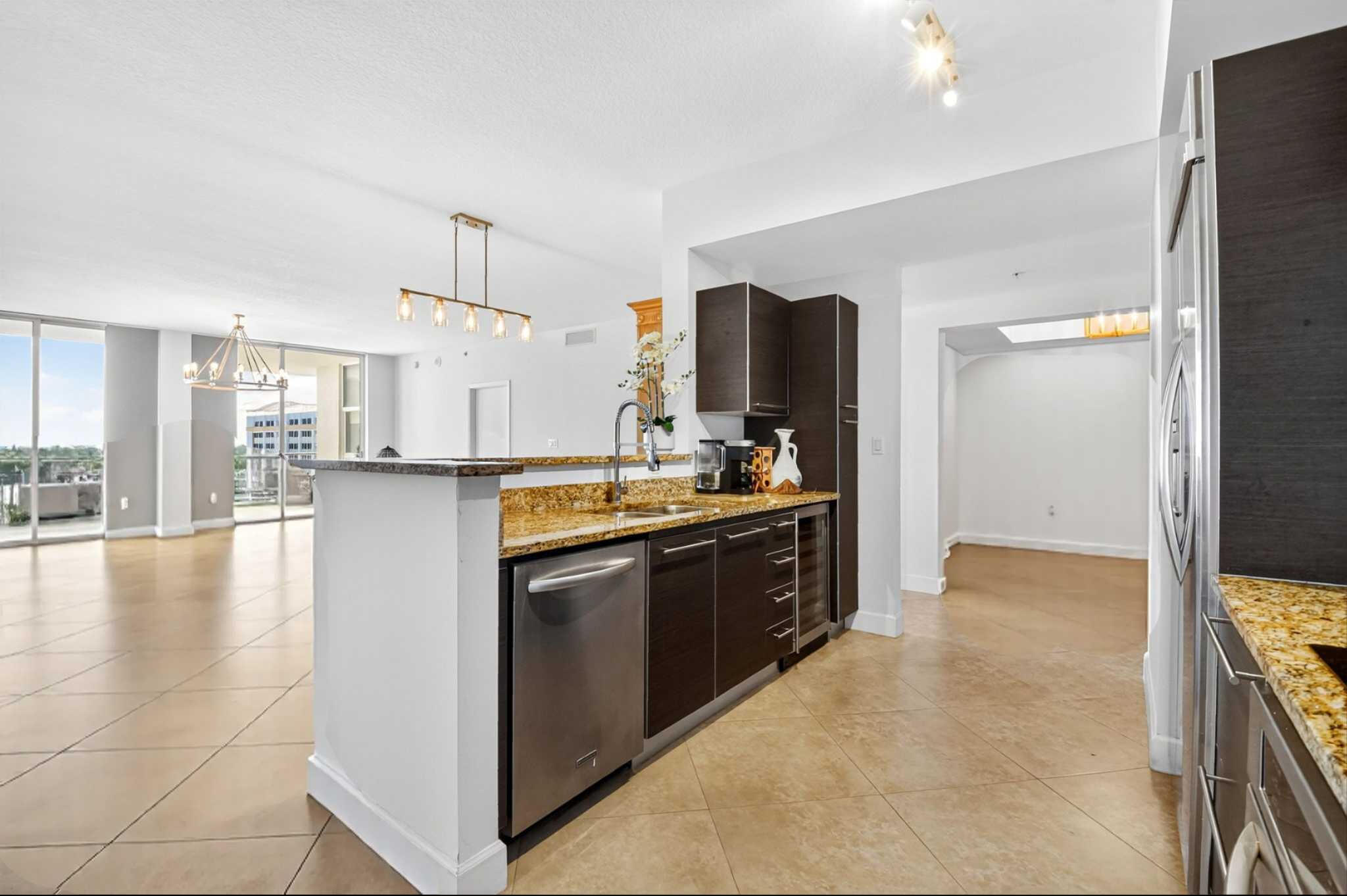 550 Okeechobee Boulevard, Unit 623 West Palm Beach, FL 33401 - Photo 14 of 121 Virtually Staged Vacant Living Room