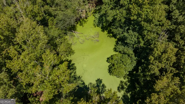 an aerial view of a house