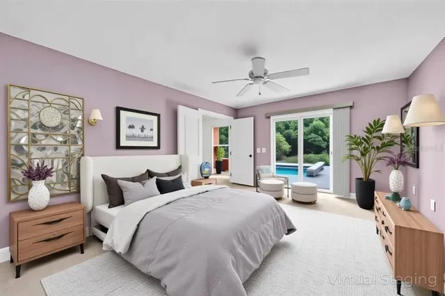a bathroom with double vanity sinks and a mirror