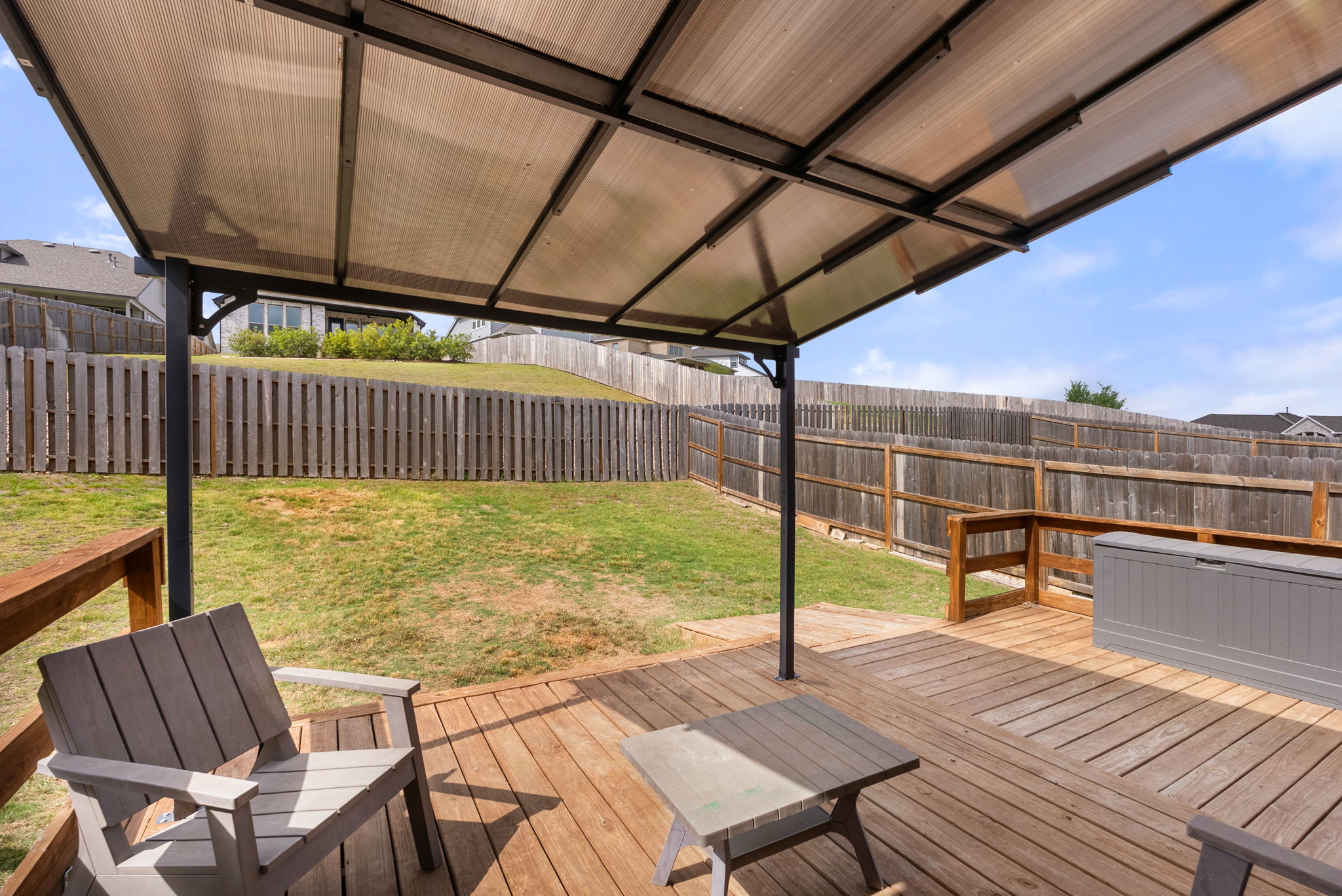 1240 Sweetspire Street Leander, TX 78641 - Photo 32 of 40 a view of a chairs and table in the balcony