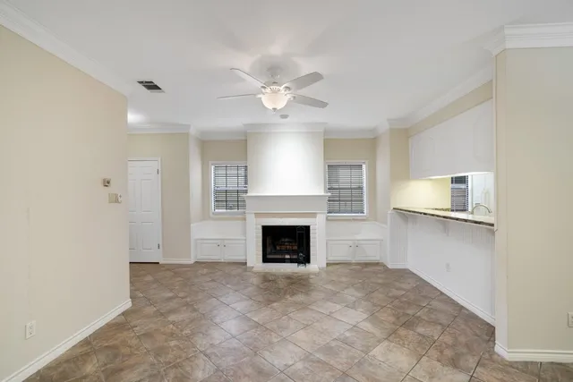 a view of a livingroom with a fireplace