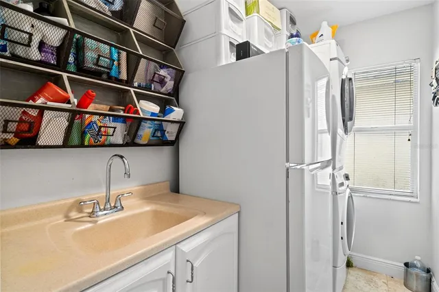 a view of a swimming pool with a patio