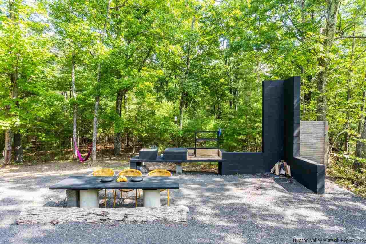 261 Blackhead Mountain Round Top, NY 12473 - Photo 31 of 34 a view of a backyard with a table and chairs a barbeque and a fire pit