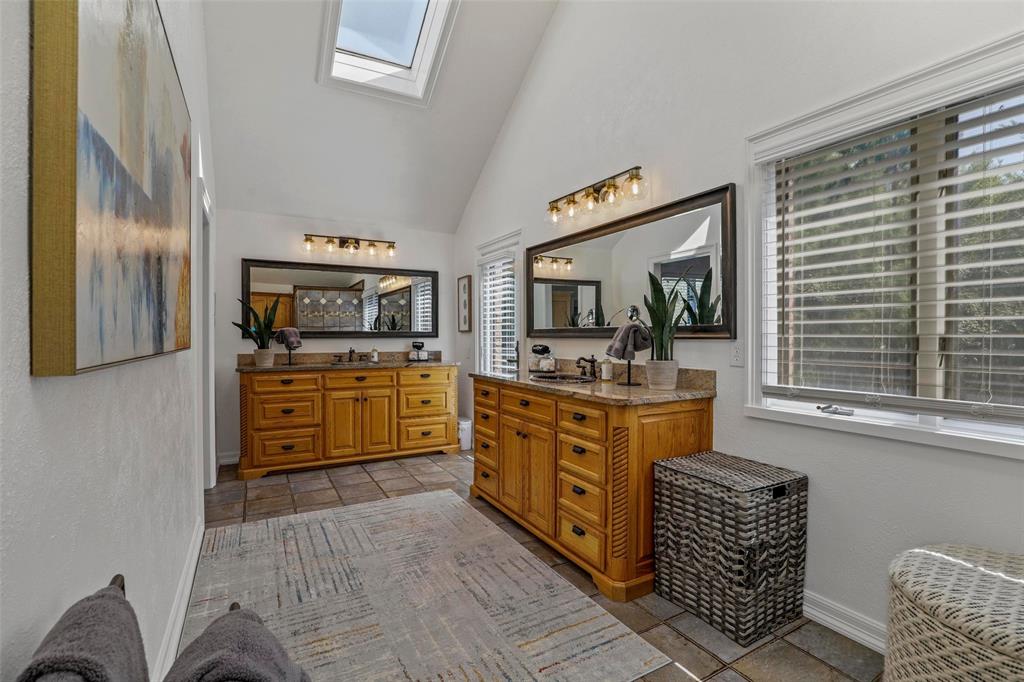 2243 Wood Hollow Road Denton, TX 76208 - Photo 31 of 40 Primary bath with dual vanities and walk-in spa shower