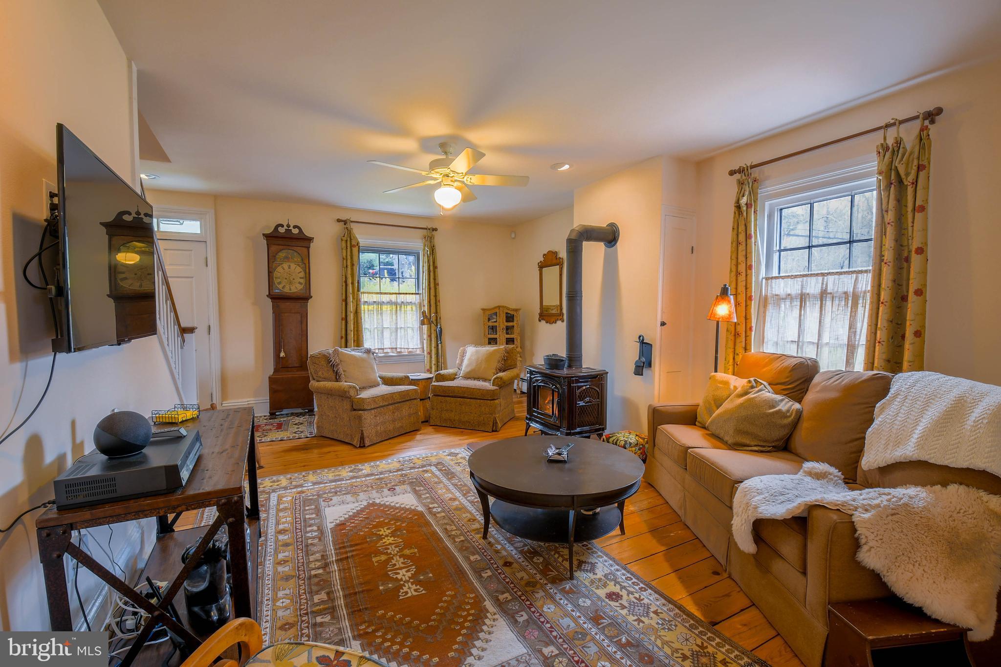 52 River Road Pipersville, PA 18947 - Photo 11 of 31 living room with wood burning stove