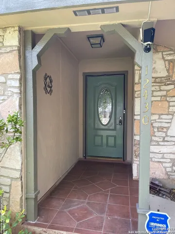 a view of a front door of the house