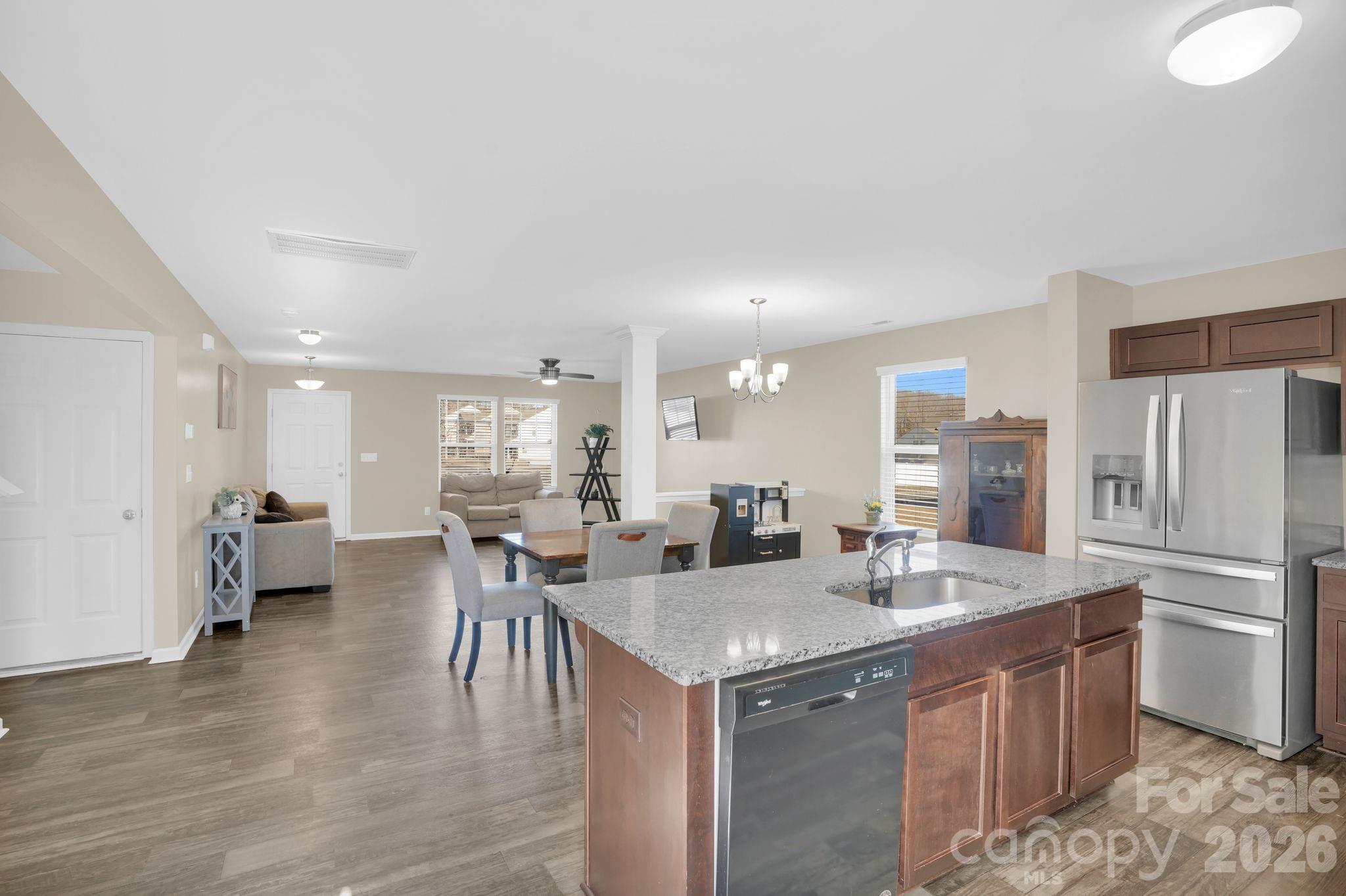 767 Gants Road York, SC 29745 - Photo 10 of 47 a kitchen with stainless steel appliances granite countertop a sink stove and refrigerator