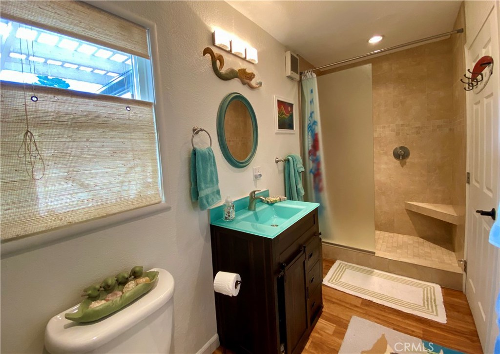 514 Middlefield Drive Aptos, CA 95003 - Photo 31 of 31 a bathroom with a sink a toilet and a shower