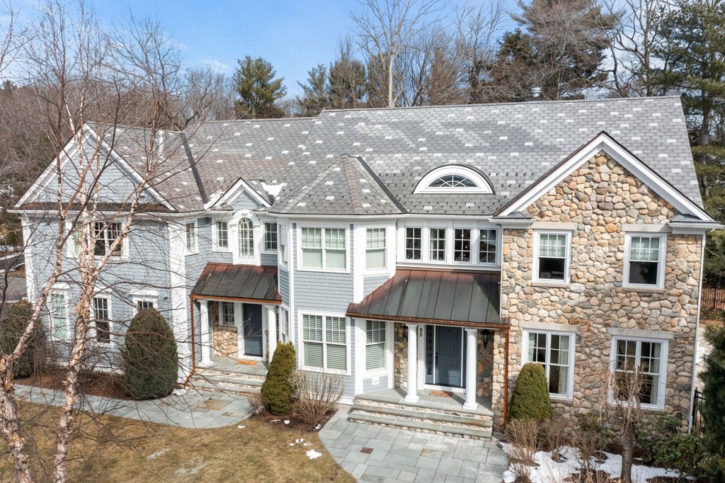 55 Edmunds Road Wellesley, MA 02481 - Photo 1 of 40 front view of a house with a yard