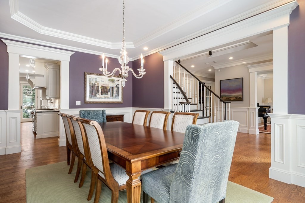 55 Edmunds Road Wellesley, MA 02481 - Photo 9 of 40 a view of a dining room with furniture and wooden floor