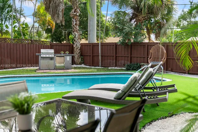 a view of a park with slide