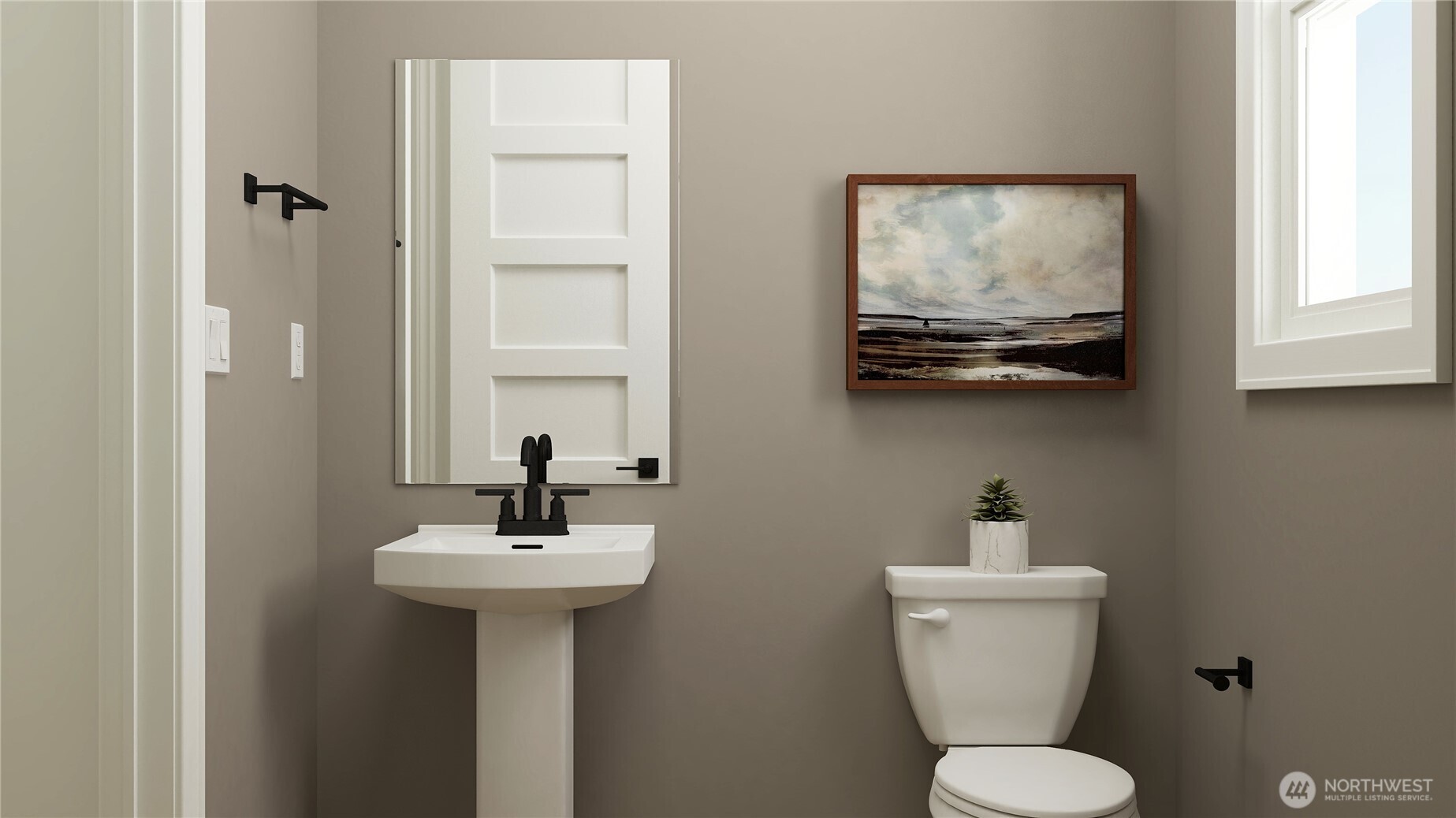 6094 Trce Drive Southwest Port Orchard, WA 98367 - Photo 6 of 33 a bathroom with a toilet sink and mirror