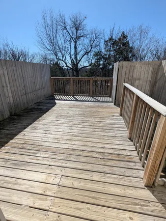 a view of wooden deck
