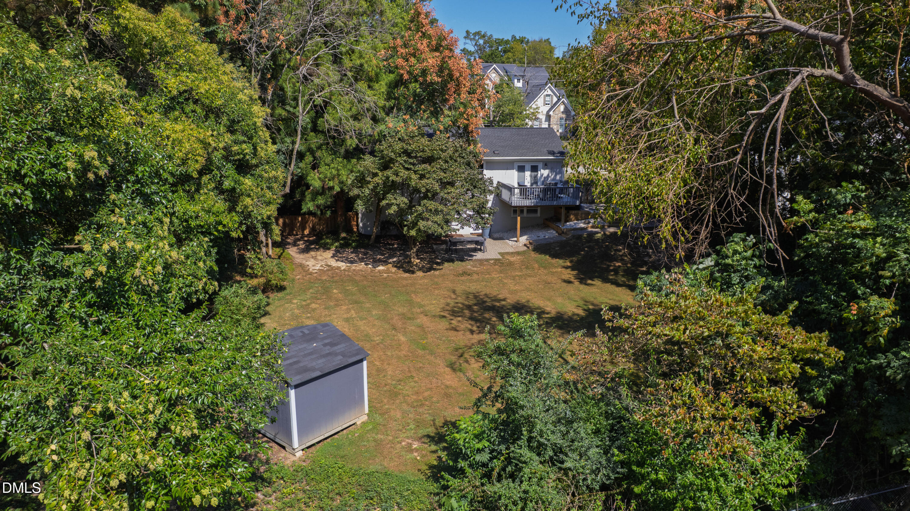 304 Latimer Road Raleigh, NC 27609 - Photo 40 of 42 an aerial view of a house with a yard