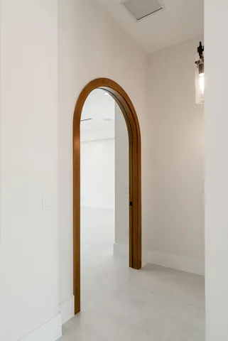 an empty room with closet