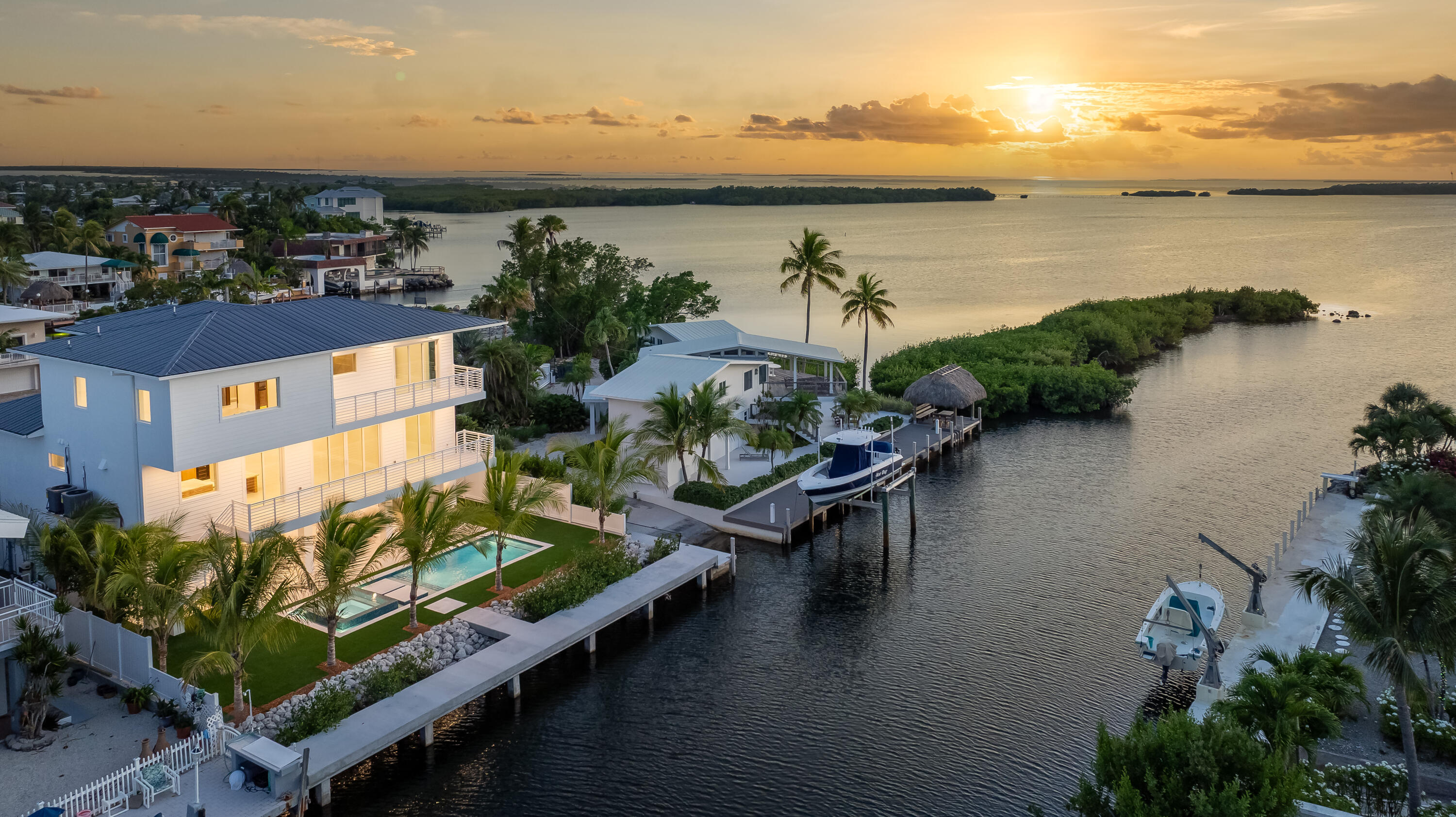 206 Plantation Avenue Tavernier, FL 33070 - Photo 63 of 81 an aerial view of a house with lake view