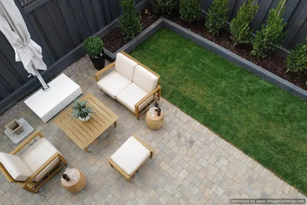 a house view with a seating space