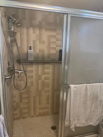 a bathroom with a shower