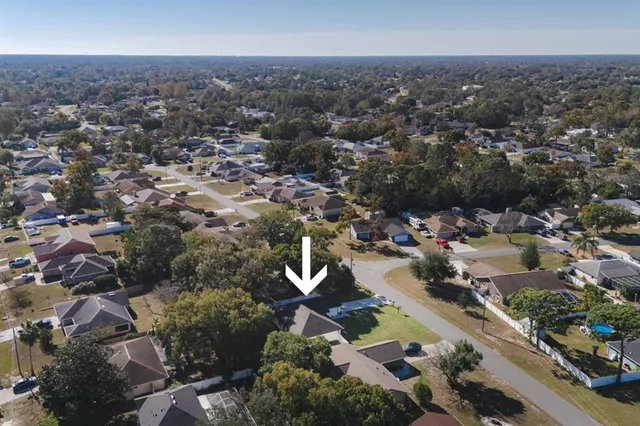 an aerial view of multiple house