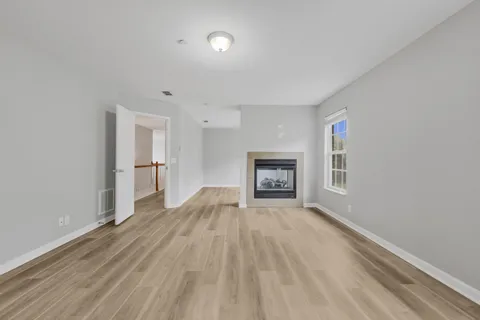 an empty room with a window