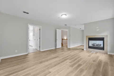 a bathroom with a sink vanity and a mirror
