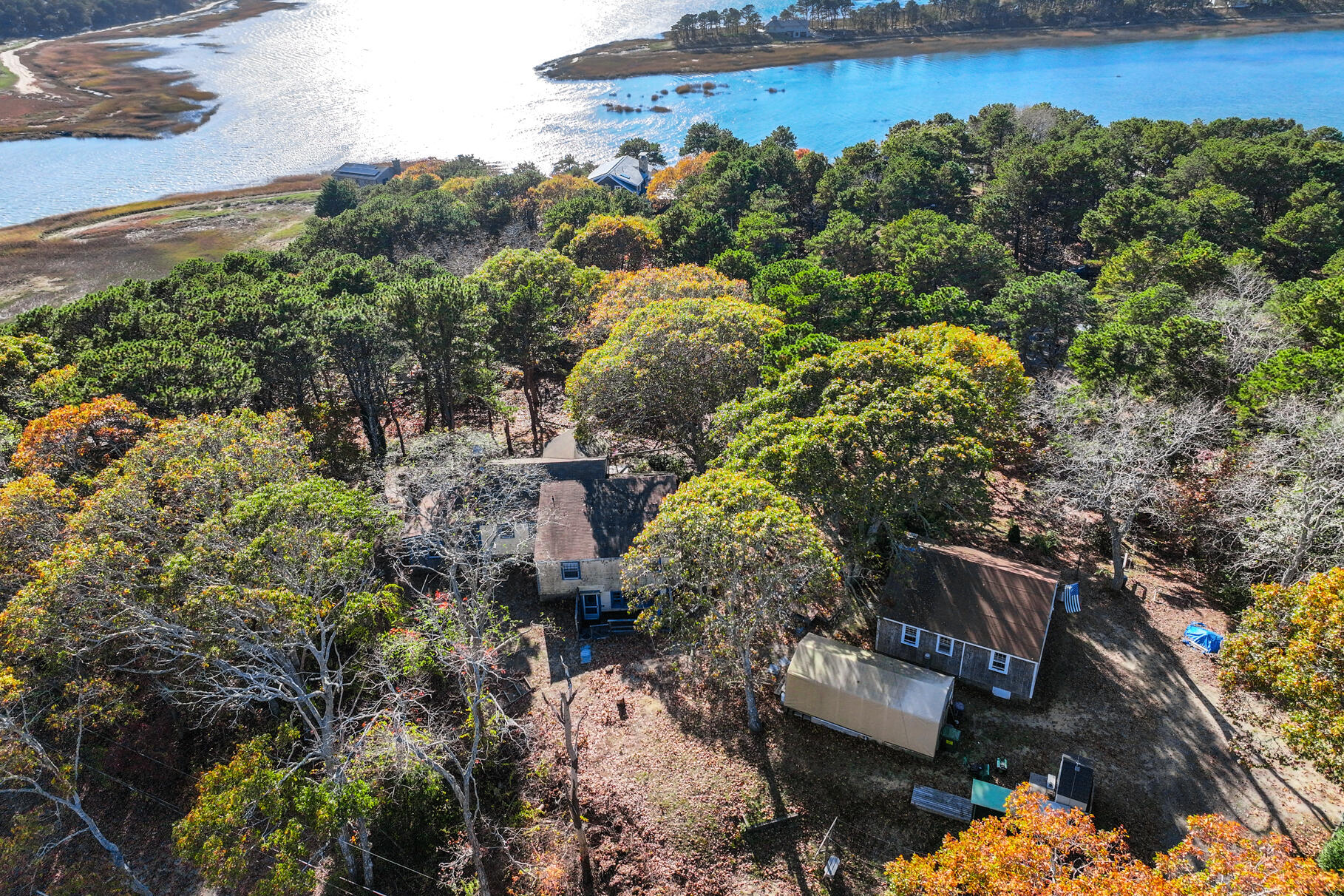 25 1st Avenue Wellfleet, MA 02667 - Photo 3 of 56 an aerial view of a house with a yard