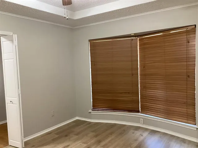 a view of wooden door