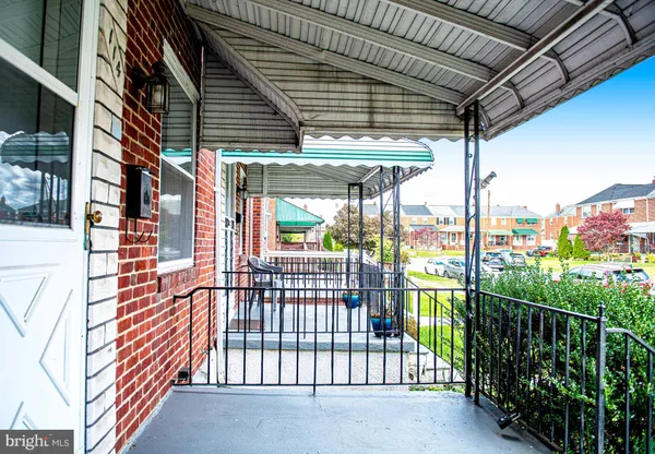 a view of a porch with a sink