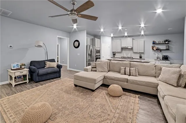 a living room with furniture