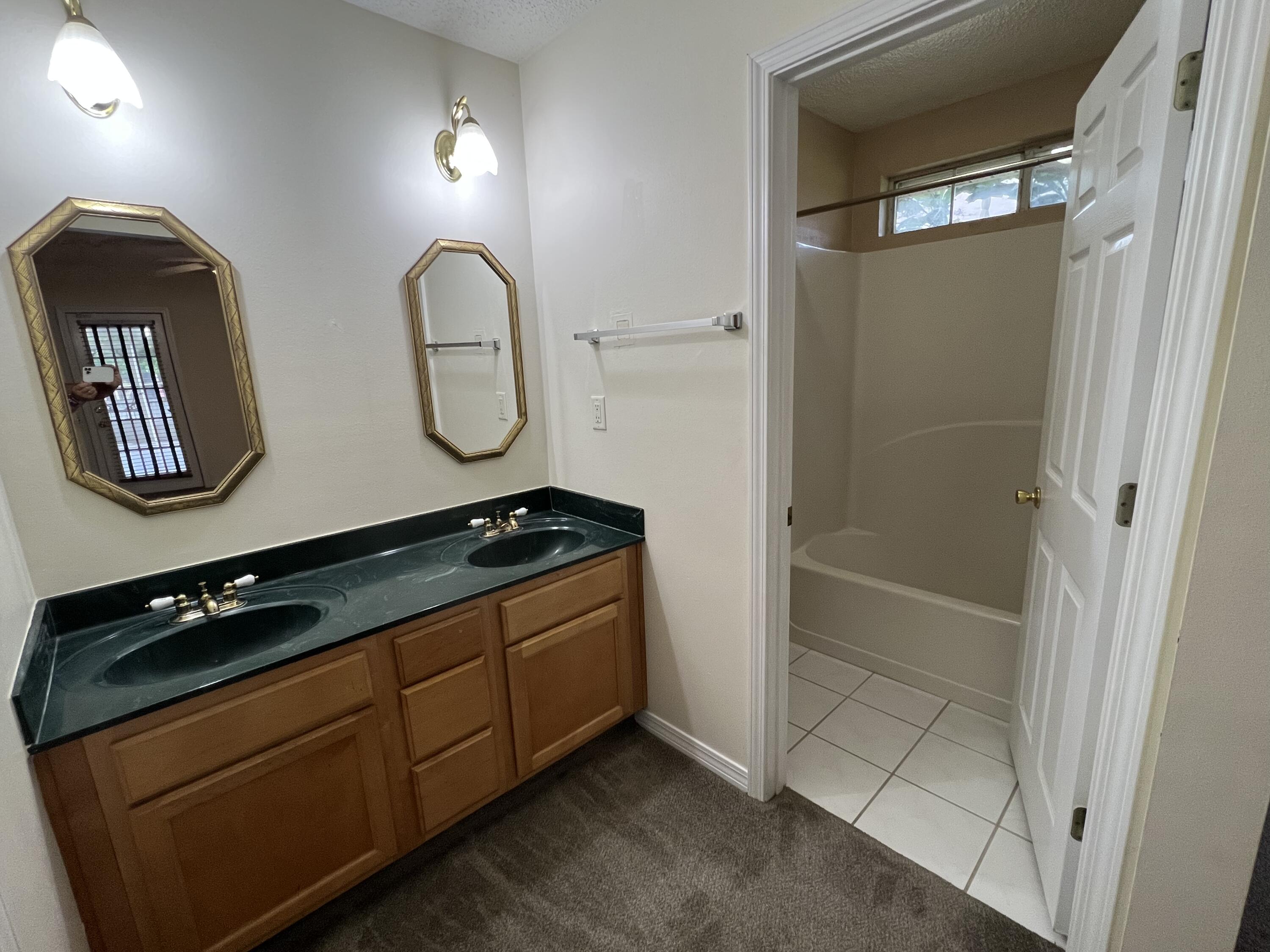 4443 Antioch Road Crestview, FL 32536 - Photo 12 of 24 a bathroom with a double vanity sink and a mirror