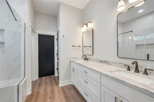 a bathroom with a shower