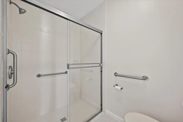 a bathroom with a shower