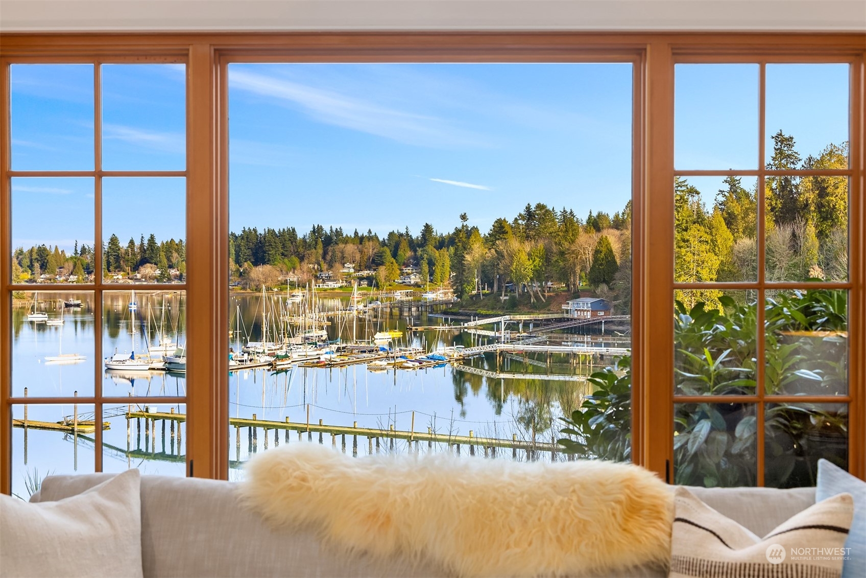 8260 Northeast Hidden Cove Road Bainbridge Island, WA 98110 - Photo 9 of 35 a view of a balcony with lake view and the ocean view