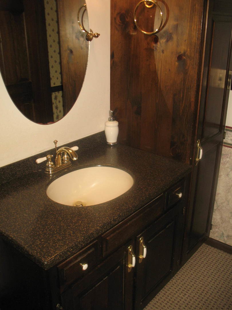 4788 Seven Hills Road Clinton, IL 61727 - Photo 42 of 46 a bathroom with a sink vanity and a mirror