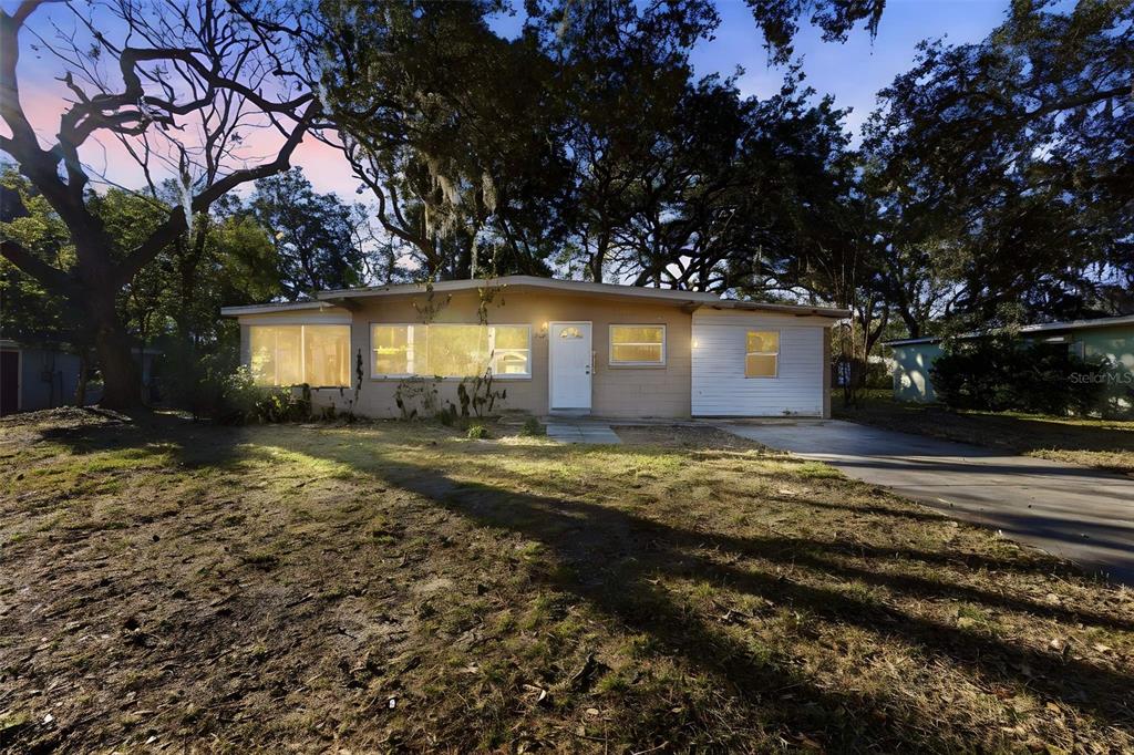 a view of backyard with green space